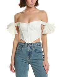 Bardot - Sigma Linen Corset Top - Lyst