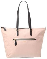Burberry - Zip Large Nylon & Leather Tote - Lyst