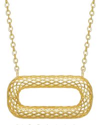Genevive Jewelry - Rachel Glauber 14K Plated Mesh Design Necklace - Lyst