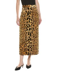 Miu Miu - Leopard Print Velvet Midi Skirt - Lyst