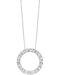 Lab Grown Diamonds - 14K 0.50 Ct. Tw. Lab-Grown Diamond Circle Pendant Necklace - Lyst
