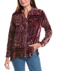 Johnny Was - The Slim Audrey Collared Silk-Blend Shirt - Lyst