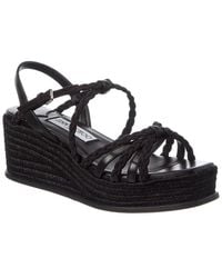 Jimmy Choo - Nyra 60 Suede & Leather Wedge Sandal - Lyst