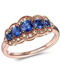 Le Vian - 14K Rose 0.85 Ct. Tw. Diamond & Sapphire Half-Eternity Ring - Lyst
