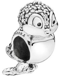 PANDORA Disney Silver Cz & Enamel Snow White's Bird Charm
