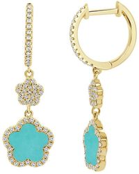 Italian Gold - Sabrina Designs 14K 1.13 Ct. Tw. Diamond & Clover Studs - Lyst