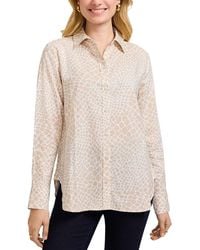 Foxcroft - Meghan Giraffe Linen-Blend Shirt - Lyst