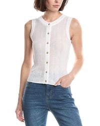 Kenneth Cole - Variegated Rib Crop Blouse - Lyst