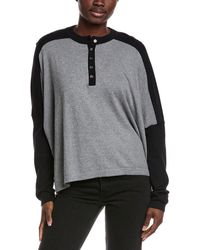 Minnie Rose - Oversized Cashmere-Blend Henley Sweater - Lyst