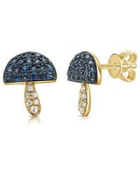 Sabrina Designs - 14k 0.42 Ct. Tw. Diamond & Sapphire Mushroom Studs - Lyst