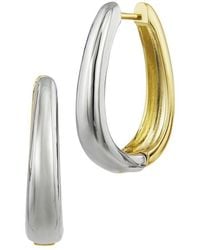 Savvy Cie - Two-Tone Plated Hoop Earrings - Lyst