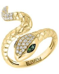 Effy Fine Jewelry - 14K 0.26 Ct. Tw. Diamond & Tsavorite Ring - Lyst