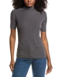 Lafayette 148 New York - Ribbed Stand Collar Sweater - Lyst