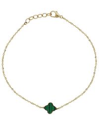Italian Gold - 14K Malachite Clover Bracelet - Lyst