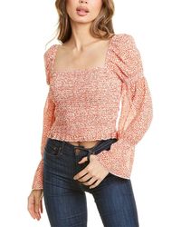 Lucy Paris Austin Smocked Top - Red