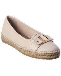 Ferragamo - Ferragamo Logo Leather Espadrille - Lyst
