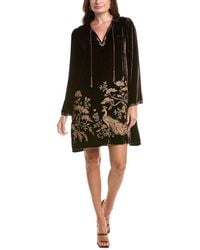 Johnny Was - Kimono Sleeve Relaxed Silk-Blend Mini Dress - Lyst