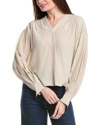 Brunello Cucinelli - High-Low Silk Blouse - Lyst