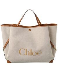 Chloé - Clover Double Carry Canvas & Leather Tote - Lyst