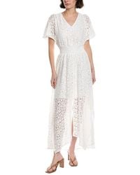 Cece - Smocked Waist Flutter Sleeve Maxi Dress - Lyst