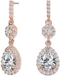 Genevive Jewelry - 18k Rose Gold Vermeil Earrings - Lyst