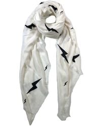 Blue Pacific - Tissue Cashmere-Blend Lightning Bolts Scarf - Lyst