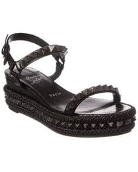 Christian Louboutin - Pyraclou 60 Leather Wedge Sandal - Lyst