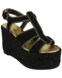 Ferragamo - Renee Leather Wedge Espadrille - Lyst