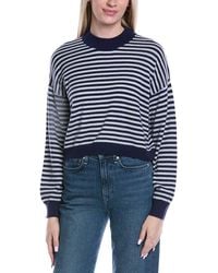 Brodie Cashmere - Stitchy Stripe Wool & Cashmere-Blend Sweater - Lyst