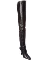 Saint Laurent Betty 95 Leather Over-the-knee Boot - Black