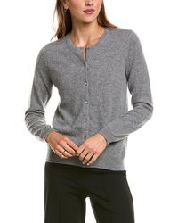 InCashmere - Basic Crewneck 100% Cashmere Cardigan - Lyst