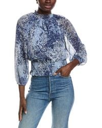 Laundry by Shelli Segal - Printed Smocked Blouse - Lyst