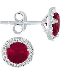 Gemstones - 14k 1.17 Ct. Tw. Diamond & Ruby Earrings - Lyst