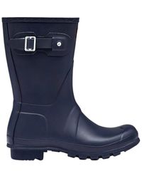 美品HUNTER W ORG SHORT MID WEDGE US7 25cm HUNTER Original Mid Wedge Short Rain Boot in Blue | Lyst