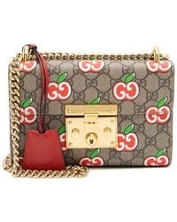 Gucci - Gg Supreme Canvas & Leather Apple Padlock Small Shoulder Bag (Authentic Pre-Owned) - Lyst
