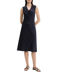Theory - Crushed Satin Twist Scoop Dress - Lyst