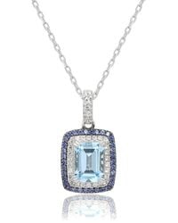Suzy Levian - Silver 0.02 Ct. Tw. Diamond & Gemstone Pendant - Lyst