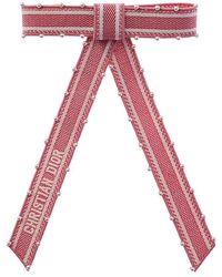Dior Twist Embroidered Hair Bow, Pink Dior Twist Embroidered Hair Bow | Lyst main image 2