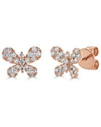 Sabrina Designs - 14K Rose 0.46 Ct. Tw. Diamond Butterfly Studs - Lyst