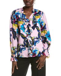 Tahari - The Minnie Silk-Blend Blouse - Lyst