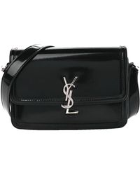 Saint Laurent - Glazed Calfskin Leather Monogram Medium Solferino Satchel (Authentic Pre-Owned) - Lyst