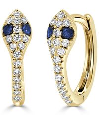 Sabrina Designs - 14k 0.14 Ct. Tw. Diamond & Emerald Snake Huggie Earrings - Lyst