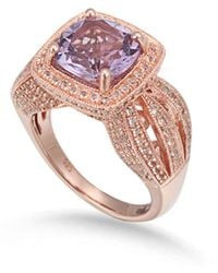 Suzy Levian - Rosed Silver 4.59 Ct. Tw. Gemstone Statement Ring - Lyst