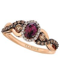 Le Vian - 14K Rose 1.10 Ct. Tw. Diamond & Rhodolite Cocktail Ring - Lyst