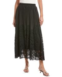 Gracia - A-Line Pleated Detail Bottom Lace Skirt - Lyst