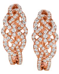 Le Vian 14k Rose Gold 0.92 Ct. Tw. Diamond Earrings - Metallic