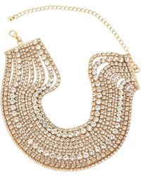 Adornia - Plated Crystal Multi-Strand Crystal Adjustable Collar Necklace - Lyst