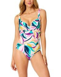 Anne Cole - Drape Front Underwire One-Piece - Lyst