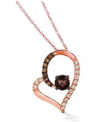 Le Vian - ® Creme Brulee 14k Strawberry Gold 0.72 Ct. Tw. Diamond & Smoky Quartz Pendant Necklace - Lyst