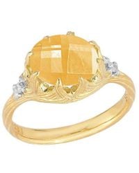 Reiss - 14k 3.40 Ct. Tw. Diamond & Citrine Cocktail Ring - Lyst